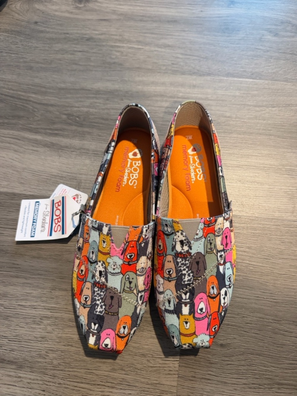 Skechers BOBS Multicolor Dog Print Slip-On Flats